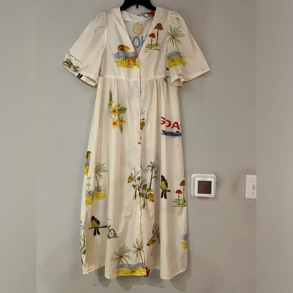 RHODE Karline Printed Dress size M - Picture 5 of 12